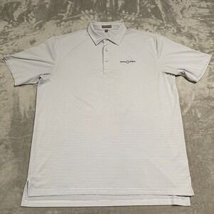 Peter Millar Shirt Mens XL White Summer Comfort Polo Striped Performance Golf
